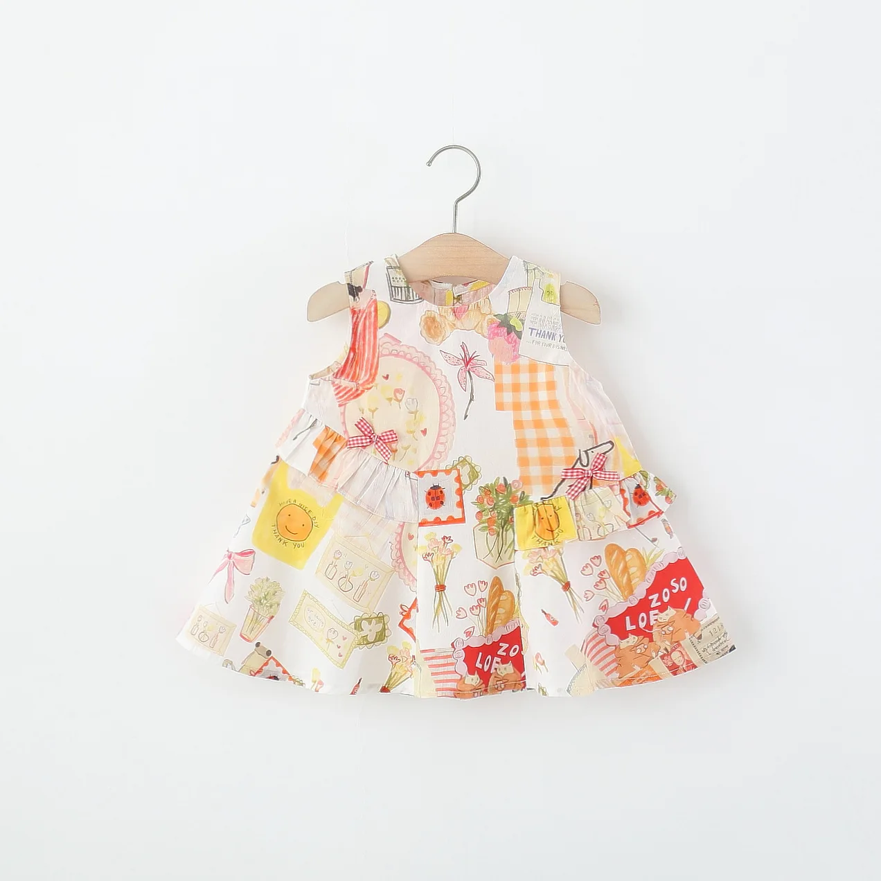 Summer New Cute Graffiti Baby Girl Dress Sweet And Beautiful Children'S Clothing (9 Months -4 Years Old)