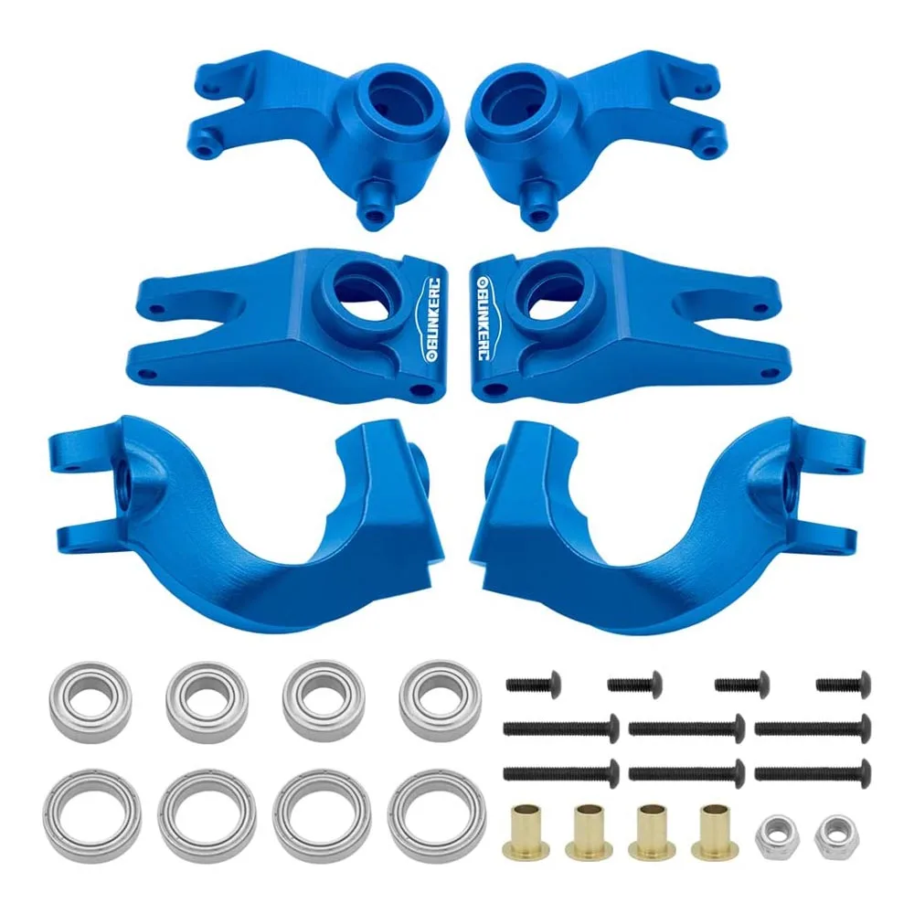 Esilun Front Steering Block&Caster Block Rear Hub with Ball Bearings for 1/10 Arrma Senton Granite Typhon BigRock RC Truck Parts