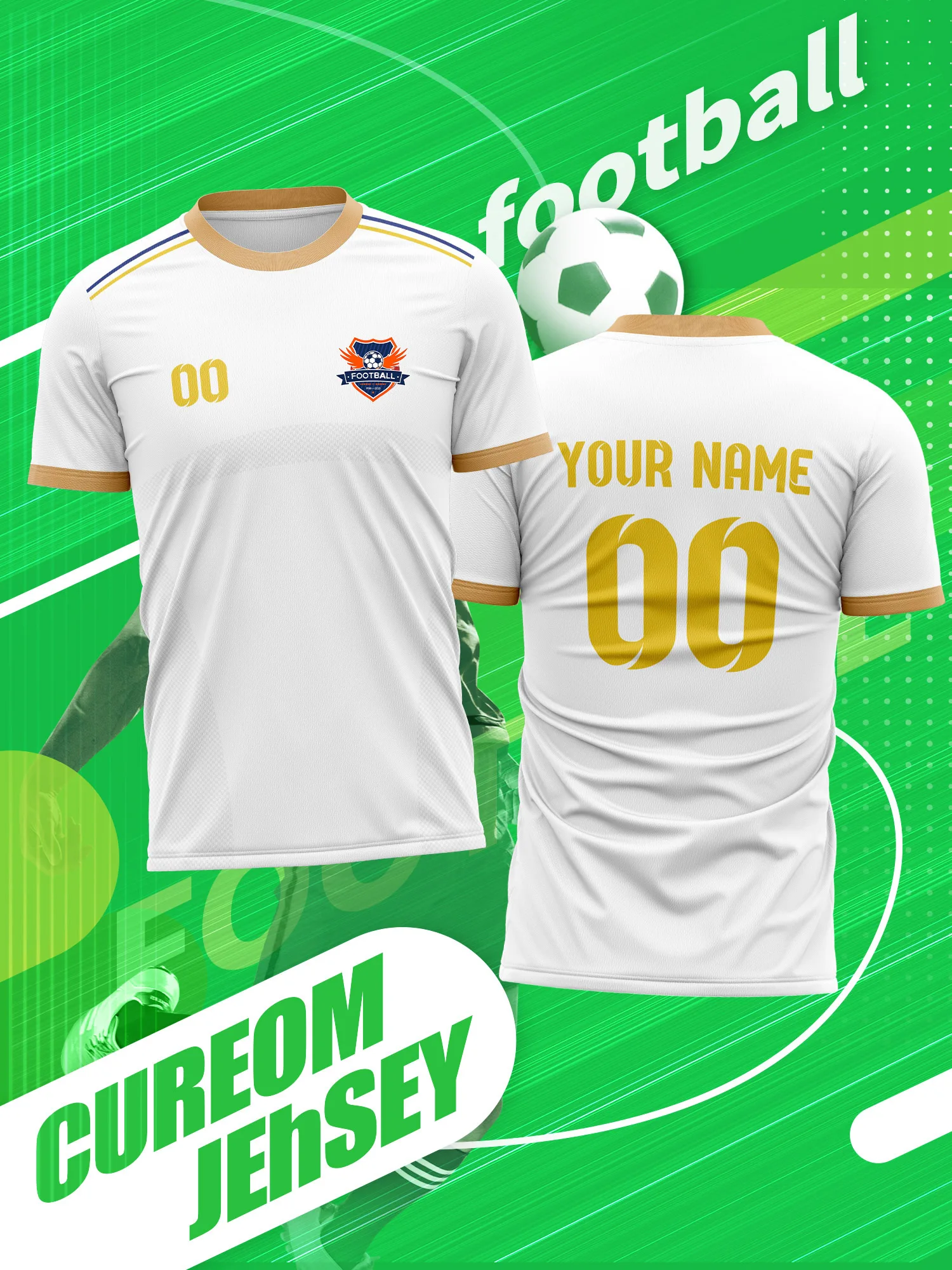 

Футбольная форма с индивидуальным фото, именем и номером, дышащая сетчатая ткань, охлаждающая вентиляция, спортивный комплект