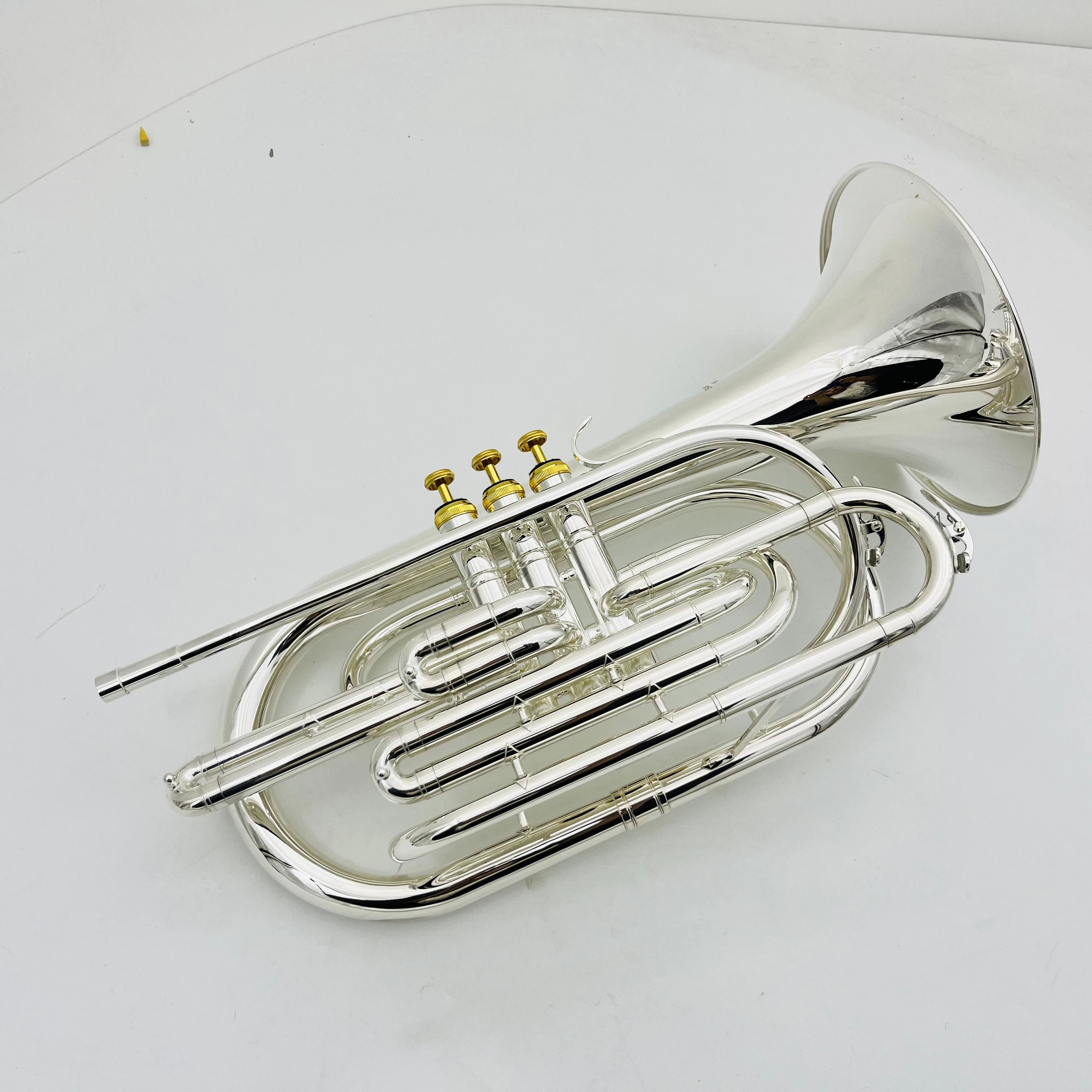 

High Quality Marching Trombone Bb Tune Sliver Plated Professional Musical Instrument With Case Free Shipping