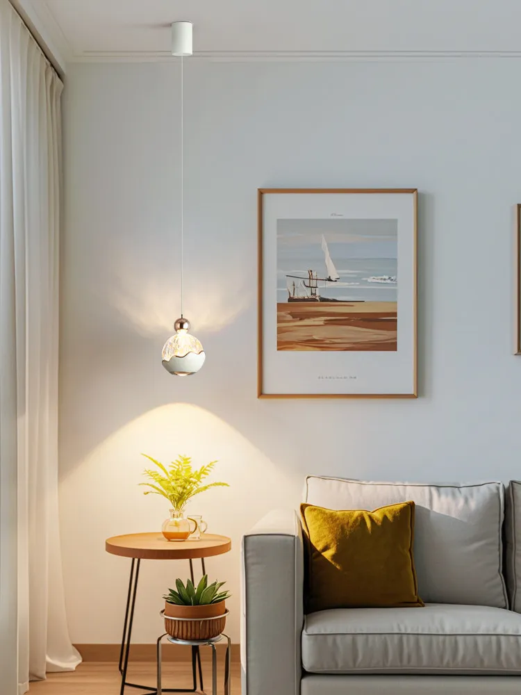 Bedroom bedside pendant light adjustable small pendant light living room background wall foyer atmosphere hanging line light