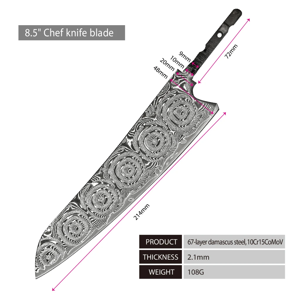 العنبر روز نمط VG10 دمشق الصلب شفرة المطبخ سكين الطاهي kiritsuke nakiri santoku اليابانية صغيرة لتقوم بها بنفسك شفرة