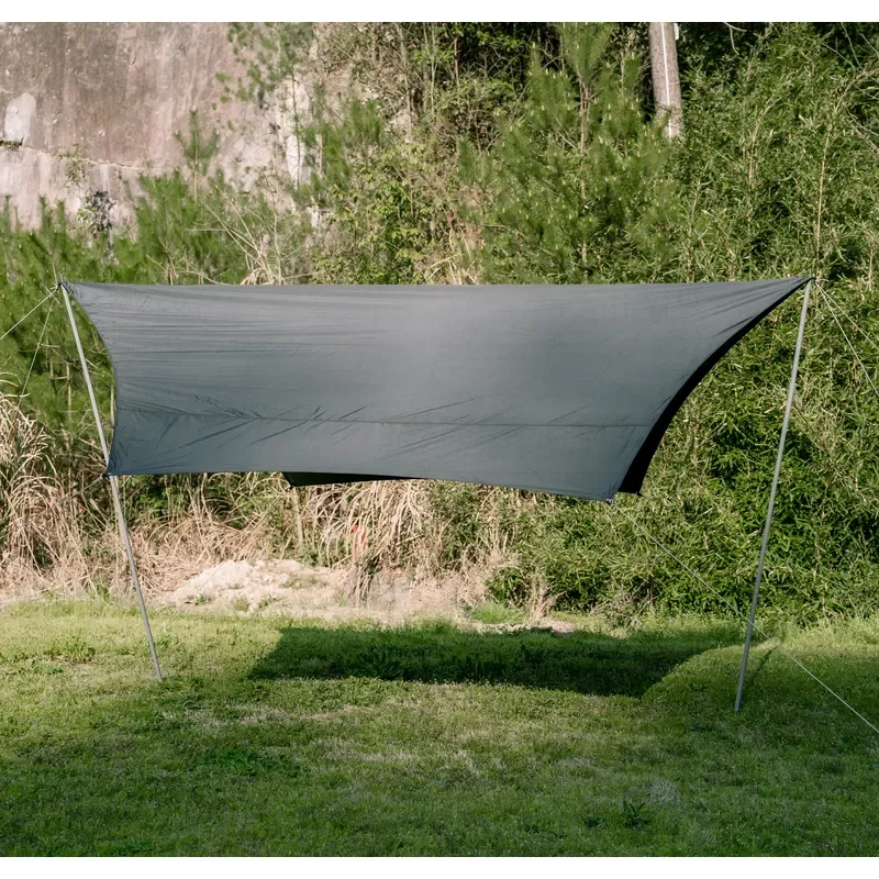 Outdoor Camping Portable Large Space Polyester Oxford Fabric with Black PU Coating Waterproof Sun Protection Canopy Tarp