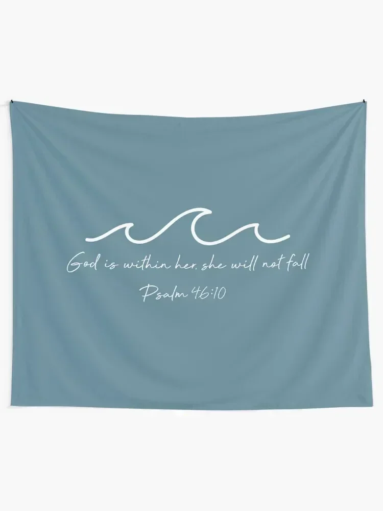 God Is Within Her Waves - Psalm 46:5 Tapestry Wall Coverings Room Decorations Christmas Decoration Decoration Aesthetic Tapestry