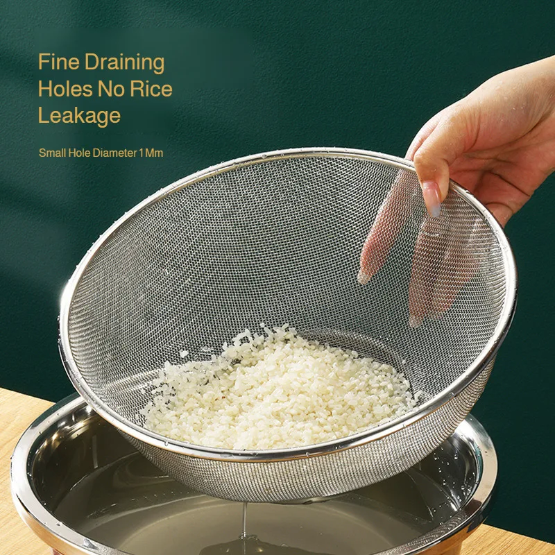 Sieb aus Edelstahl, Geschirrspülbecken, Abtropfbecken, feines Loch, Abtropfkorb für die Küche