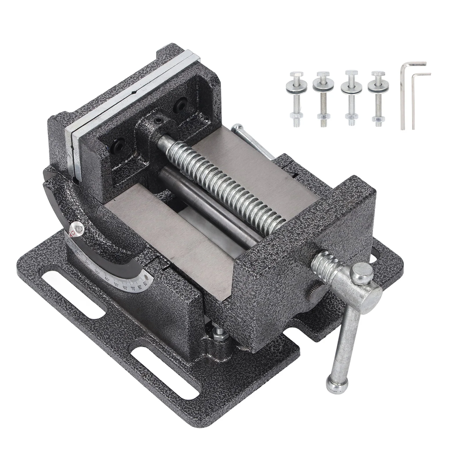 

4 Inch Bench Vise 90 Degree Tilting Angle Vice Crossed V Groove Removable Jaw Adjustable Table Vise Clamp