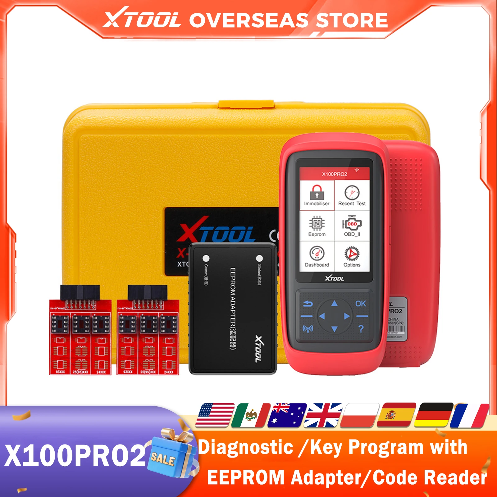 XTOOL X100 Pro2 OBD2 Car Diagnostic Tool Key Programming with EEPROM Adapter Code Reader Car Diagnostic Tools Lifetime Free Update