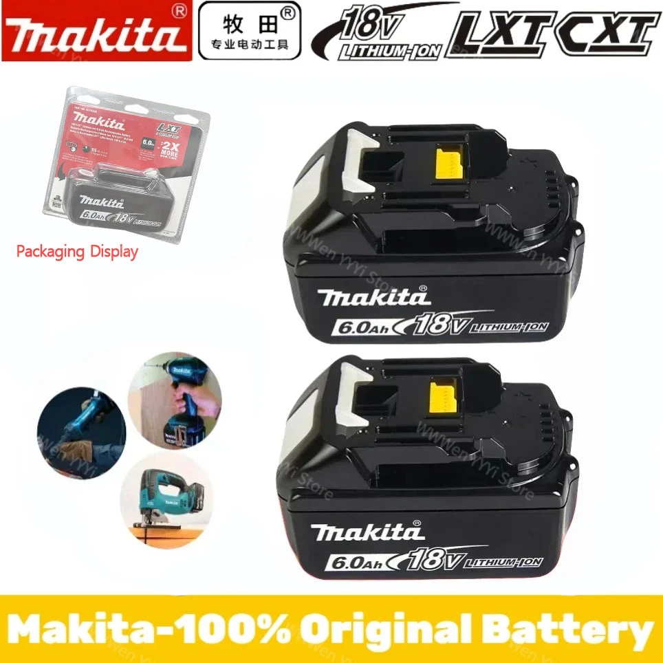 

100% Original Makita Rechargeable Power Tool Battery, Replaceable LED Lithium-ion 6.0 Ah 18V LXT BL1860B BL1860BL1850 BL1830