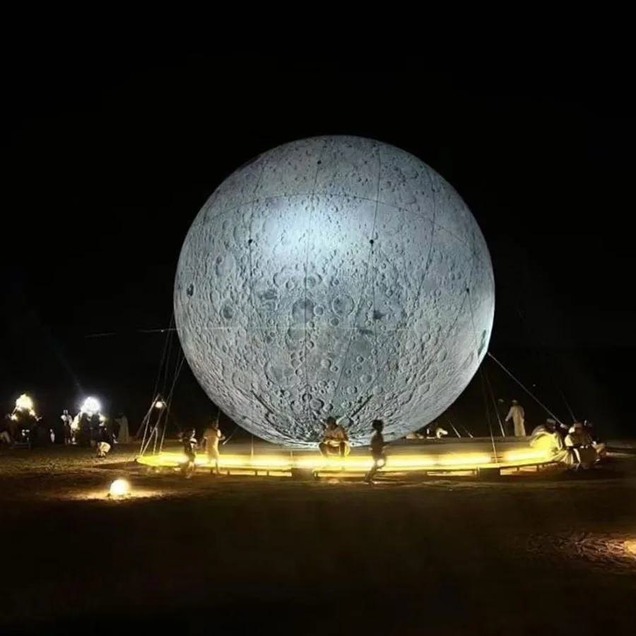 Advertising white warm customize Balloon Inflatable moon Globe Party Events giant inflat moon Decoration Balloons with LED Light