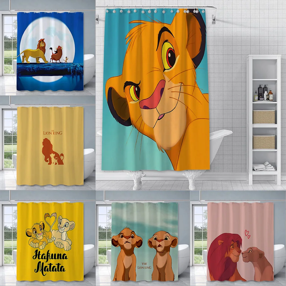 Cartoon The Lions K-King Shower Curtain Waterproof Polyester Fabric Paint Colorful Bath Curtains Home Bathroom Curtain With Hook