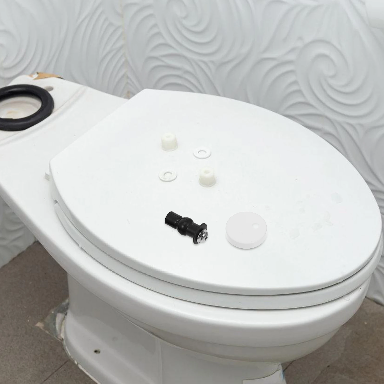 

2 Pcs Toilet Seat Fixing Screws Quick Release Nut Lid Connect Hinge Buckle Fittings Hinges Pvc Accessories