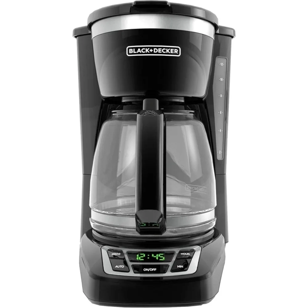 

BLACK+DECKER 12-Cup Digital Coffee Maker, Programmable, Washable Basket Filter, Sneak-A-Cup, Auto Brew, Water Window, Keep Hot P