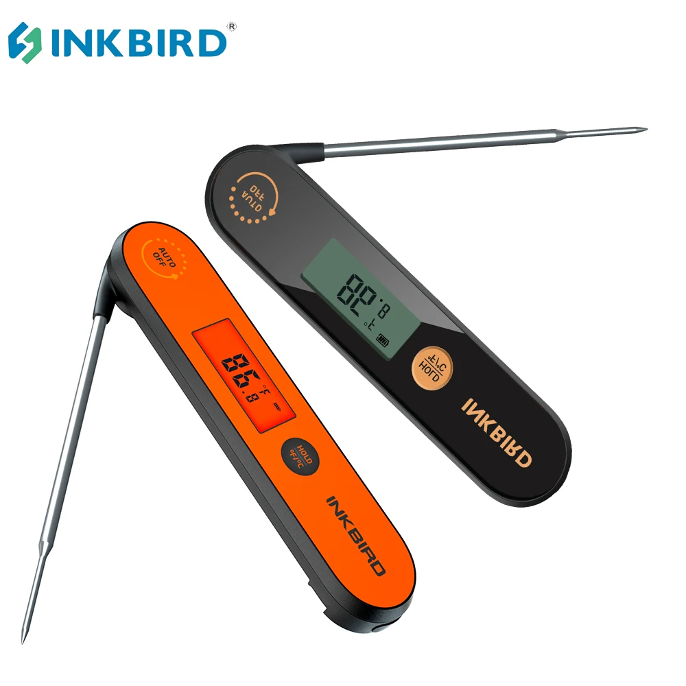 Inkbird-impermeável Digital Meat Termômetro Luz de Fundo Dobrável Churrasco Cozinha Cozinhar Instant Readin Fit para Grelhar
