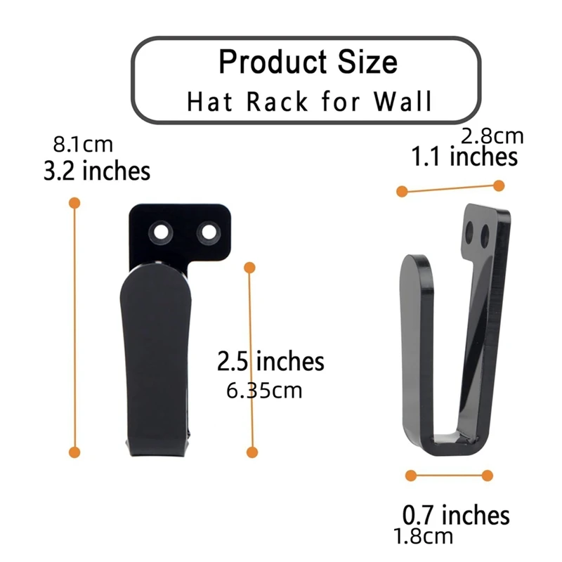 3 paia di ganci per cappelli a cremagliera per cappelli da parete supporto per cappelli espositore per cappelli forte staffa per appendiabiti