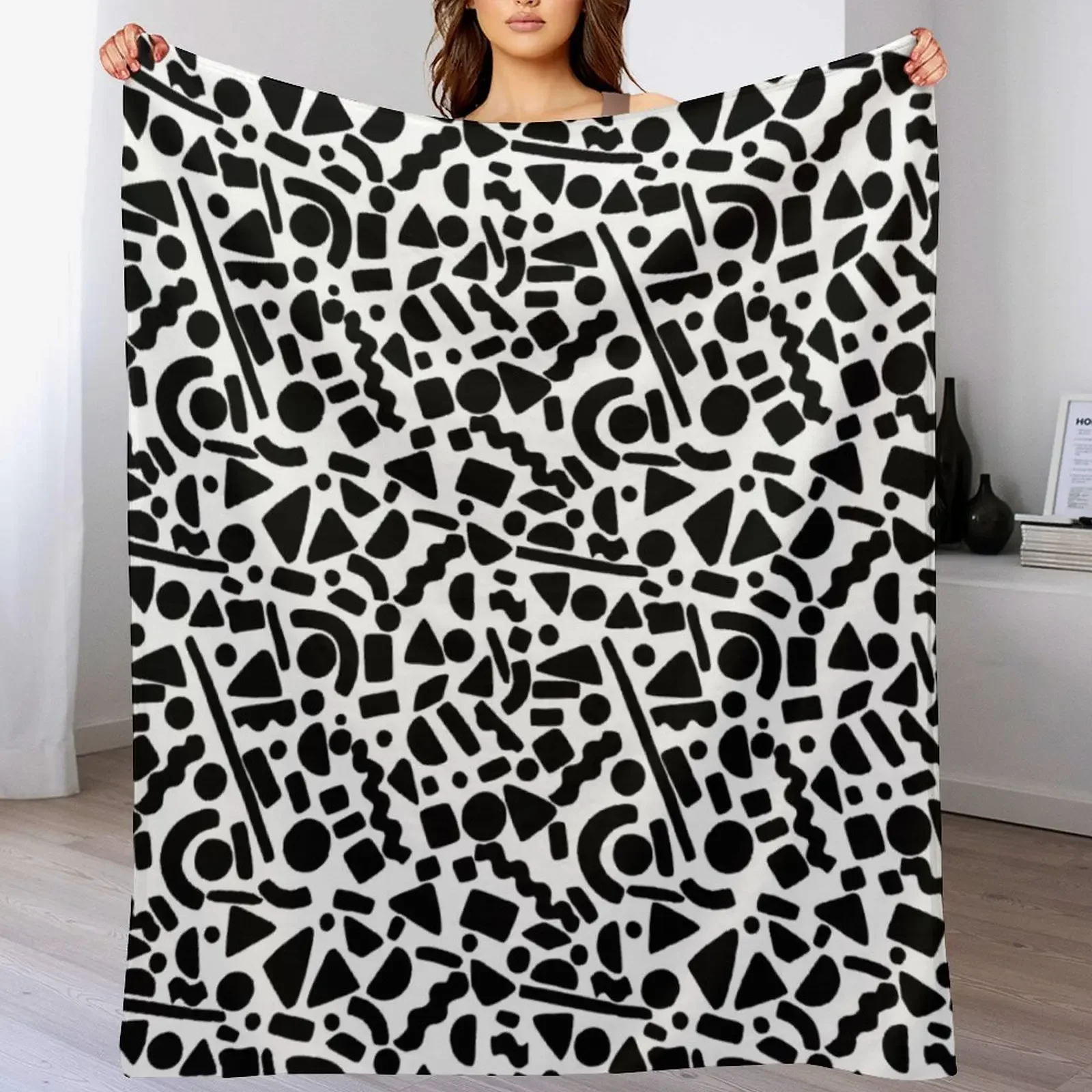 

Monochrome Abstract Throw Blanket Luxury Thicken Picnic heavy to sleep Soft Big Blankets