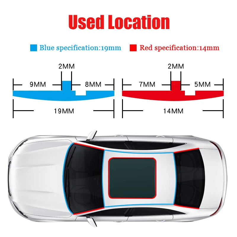 Sello de goma para ventana de coche, tira de techo Universal, Protector de parabrisas, accesorios de sellado, 2m/8m