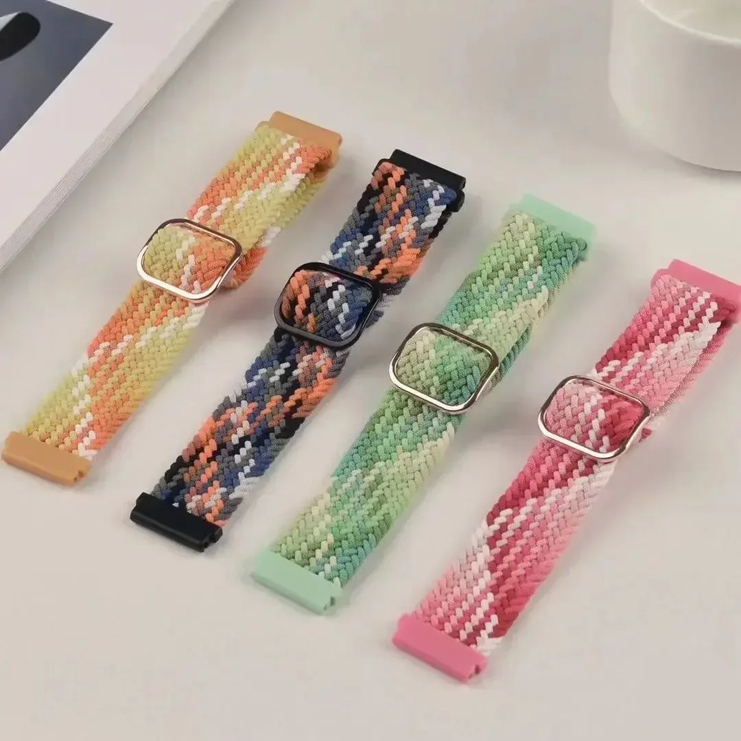 22 مللي متر 20 مللي متر النايلون حلقة حزام لهواوي ساعة 5 4 3Pro GT2 3 4 46 مللي متر 42 مطاطا مضفر سوار لهواوي ساعة GT5 برو 46 مللي متر GT2E