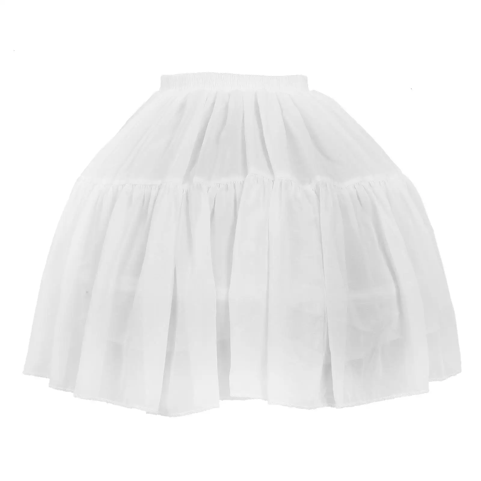 

White Skirt Lining Petticoat 46cm Adjustable Tulle Underskirt for Dresses Women Puffy Bubble Tutu Gauze Skirt Liner