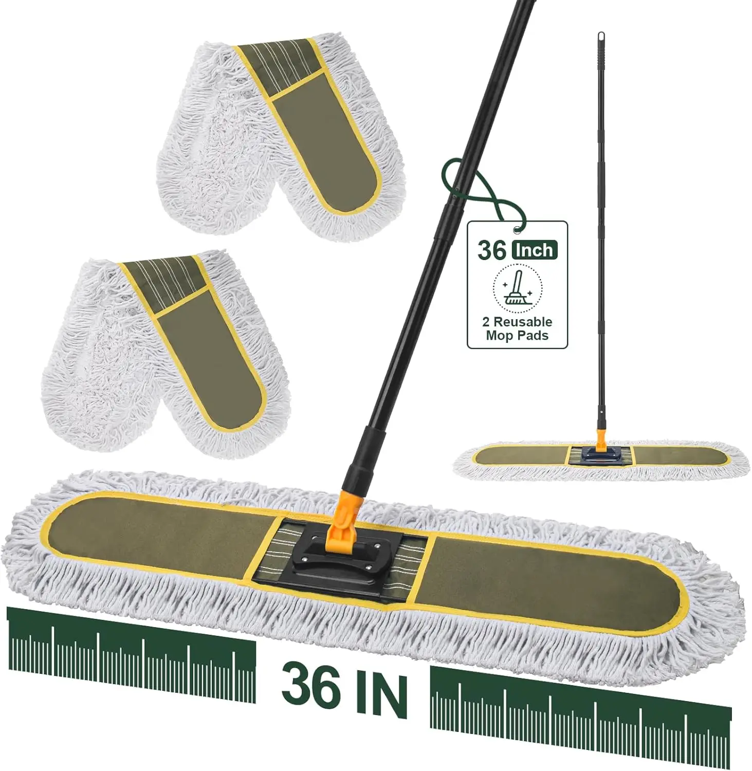 

Коммерческие швабры для уборки пола 36 дюймов со сменными насадками, сверхпрочные большие швабры для уборки пыли
