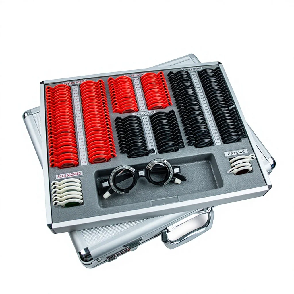 Eye Exam Optometry Equipment Factory TLS-158 Ophthalmic Lenses Plastic Rim Trial Lens Set