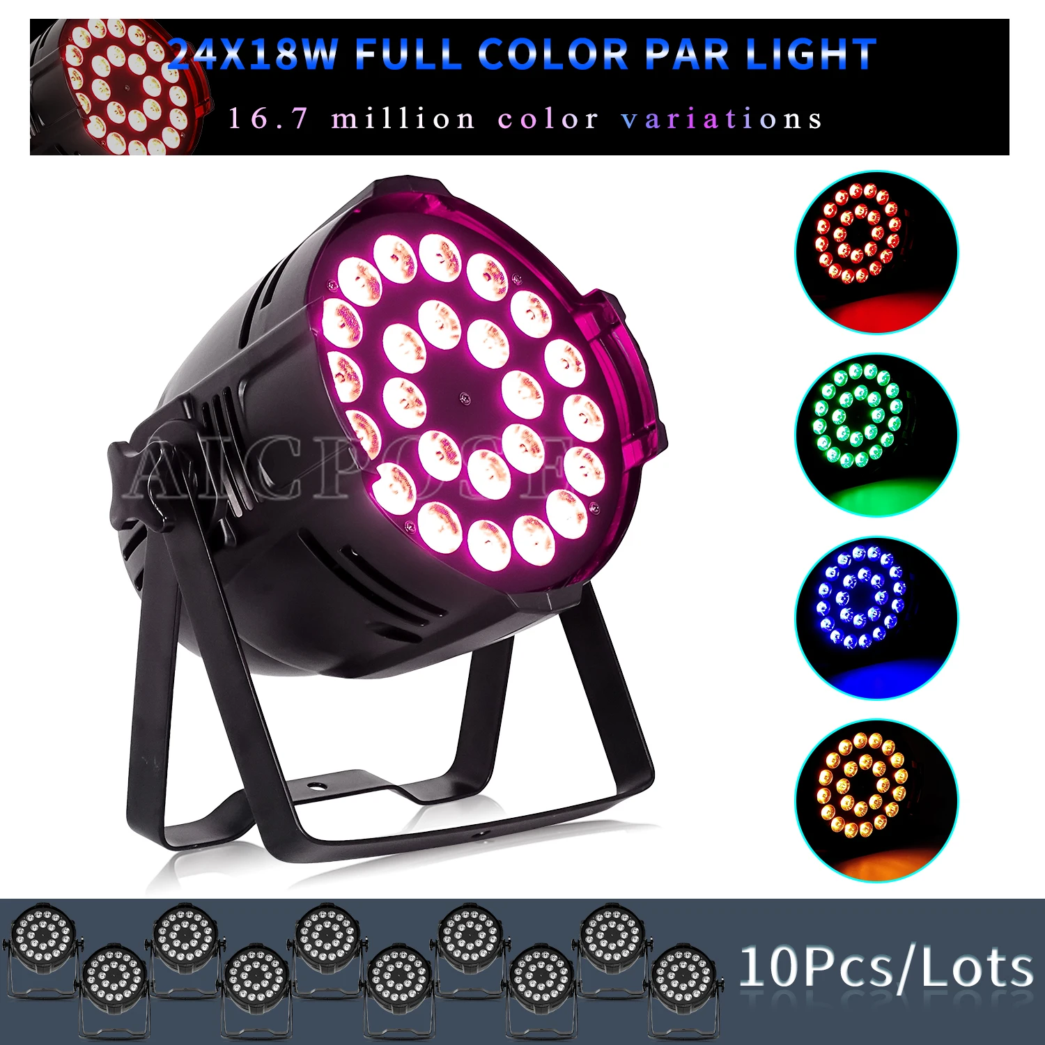 10Pcs/Lots 24x12W RGBW/24x18W RGBWA UV 6 in 1 LED Par Light Aluminum Stage Light Party Wedding DJ Disco Stage Lighting