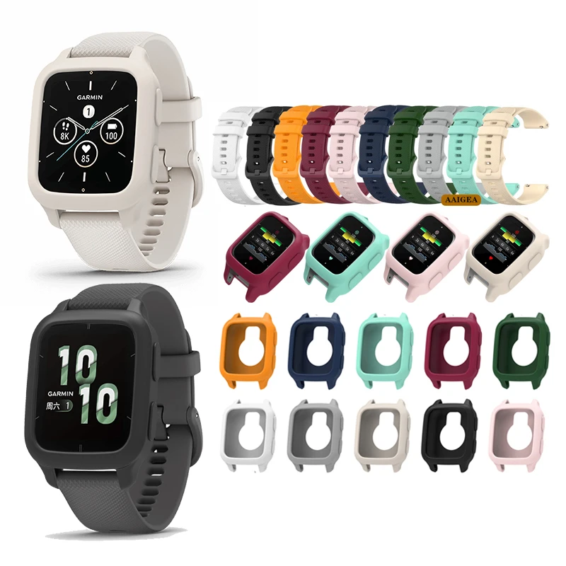 Спортивный силиконовый ремешок 2 в 1 + чехол для Garmin Venu Sq 2, сменные аксессуары для умных часов