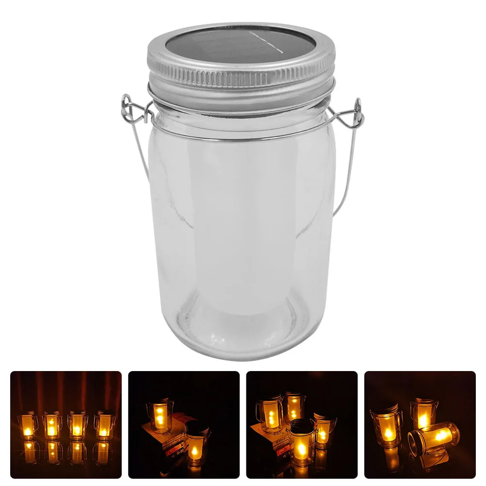 

1Pcs Solar Glass Jar Light Decorative Hanging Outdoor Garden Lamp Waterproof Warm Atmosphere Light for Yard Wall Tree Porch