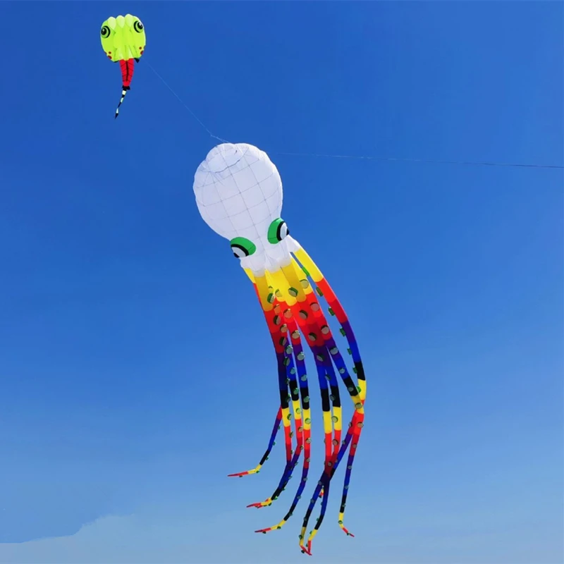 

free shipping new 13m large octopus kites for adult flying toys kite reel ripstop nylon kevlar