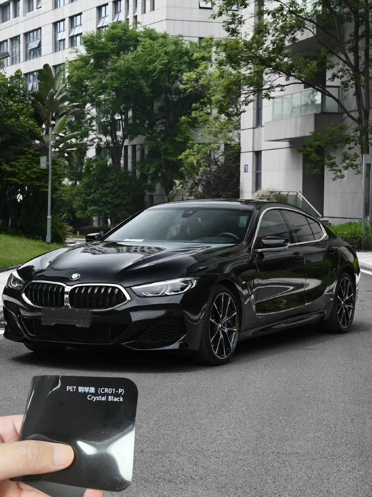 

3M PET Crystal Black Car Vinyl Wrap Film High Gloss PPF Air Release Not Layered Obsidian Mirror Tear Resistant Midnight Sheen