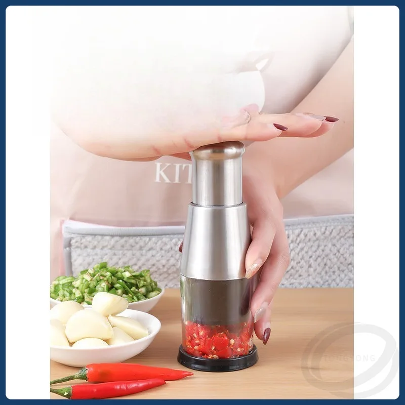 Multifunctional Kitchen Accessories Food Chopper Slicer Vegetable Manual Garlic Chopper Garlic Handheld Crusher Pressing Chili