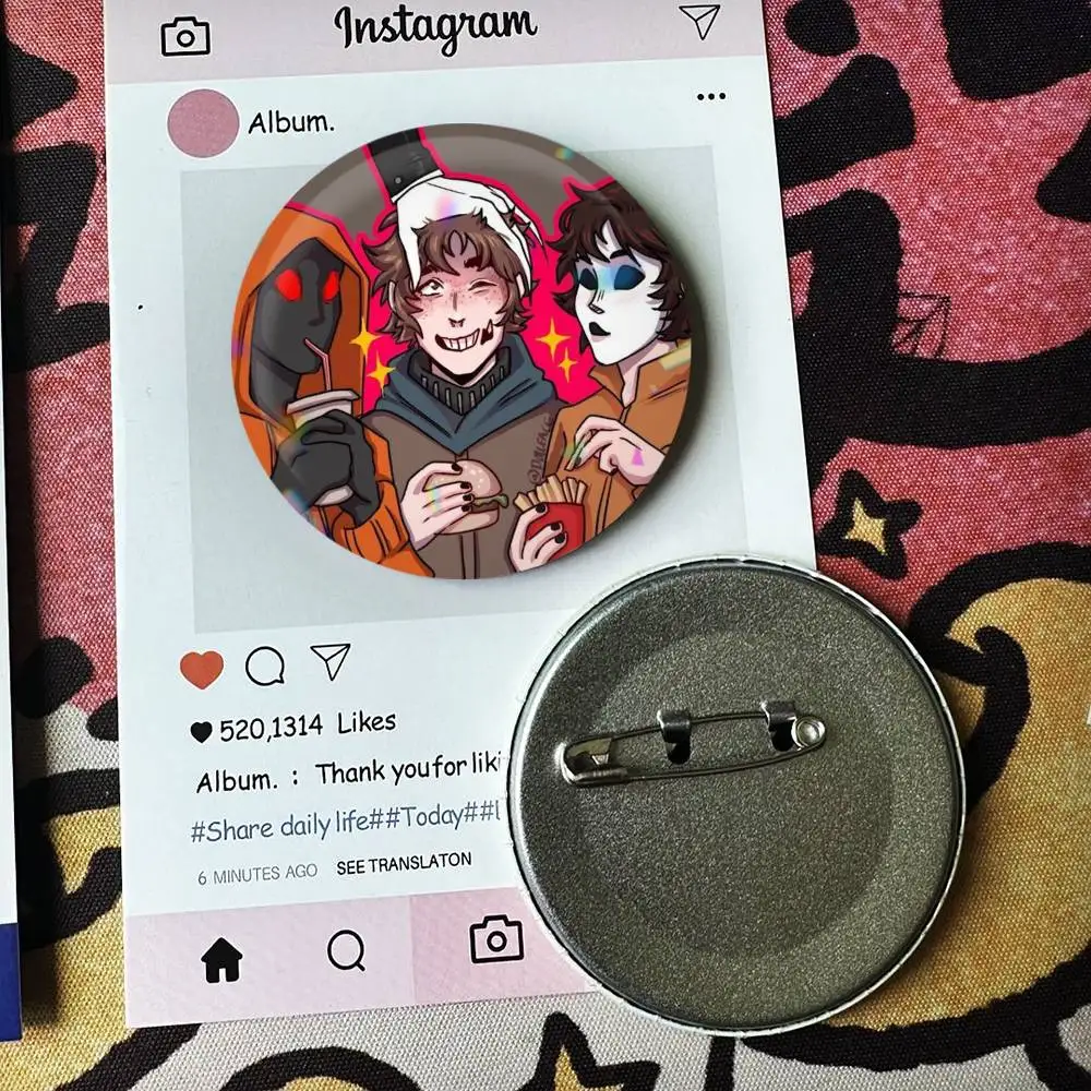 O-perator MH Marble Hornets Laser Badge Creative Pins Brooch for Bag Clothes Hat Decor Gifts Fans Collect