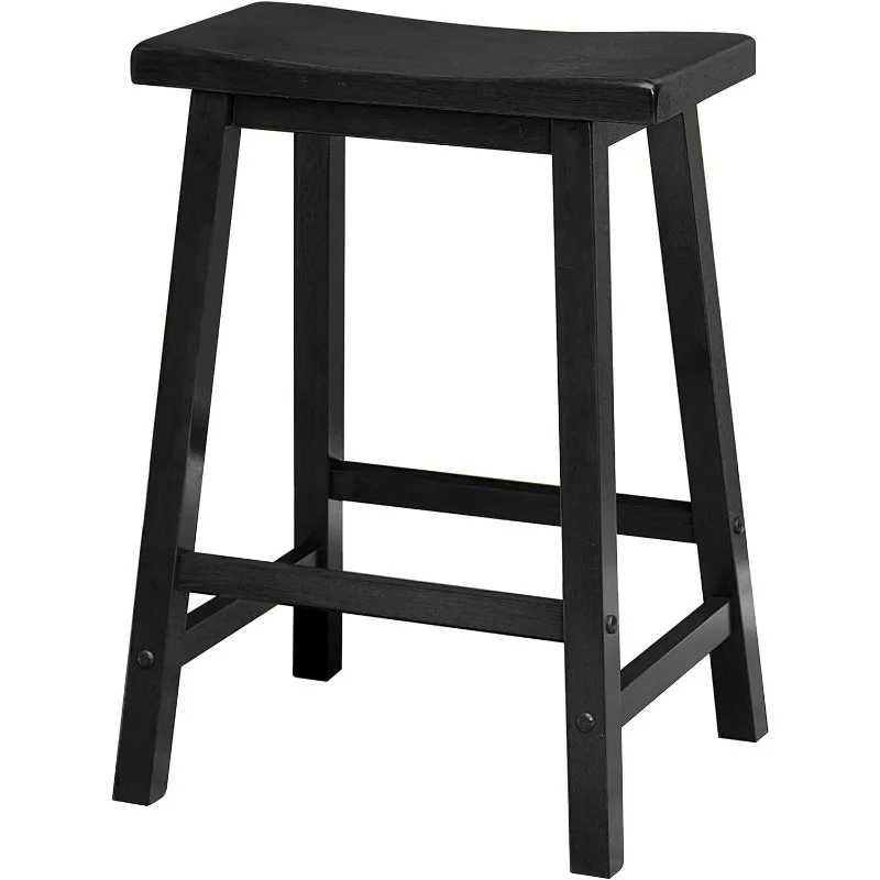 Satori Stool, Saddle-Seat Kitchen Counter-Height Stools ,24-Inch Height, Black