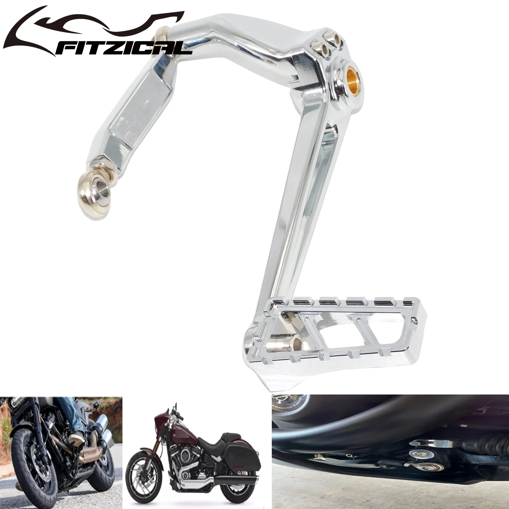 

Motorcycle Chrome Mid Control Brake Levers Aluminum Arm Peg Pedal For Harley Softail Low Rider S FXLR Street Bob Standard 18-23