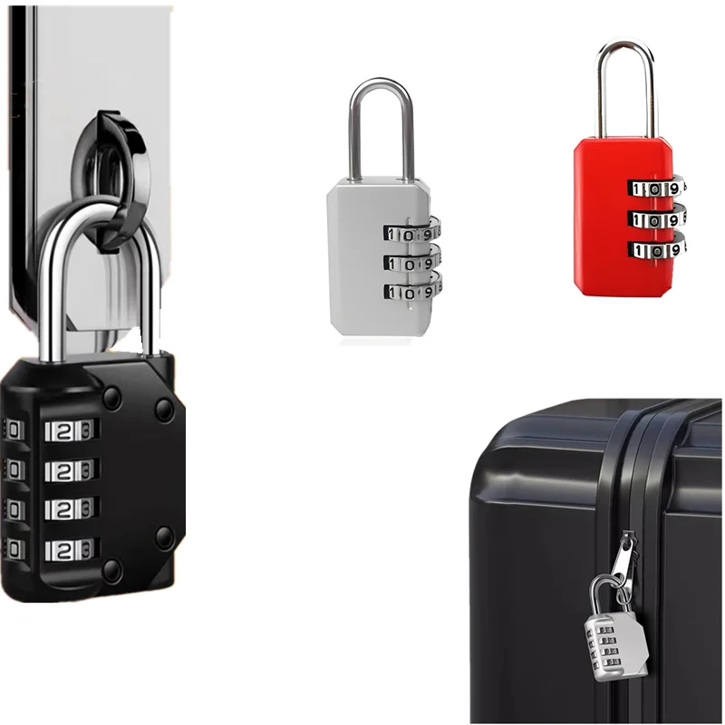 4 Digits Password Code Combination Padlock Aluminum Alloy Suitcase for Luggage Travel Code Lock Code Keyed Anti-thieft Lock