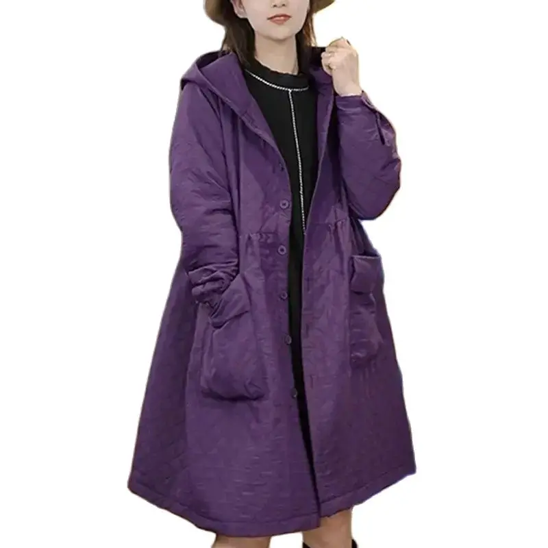 

Fashion Korean Style Trench Coat Female Loose Hooded Casual Spring Autumn Coat Mid-Length Women's Windbreaker Outerwear 2023