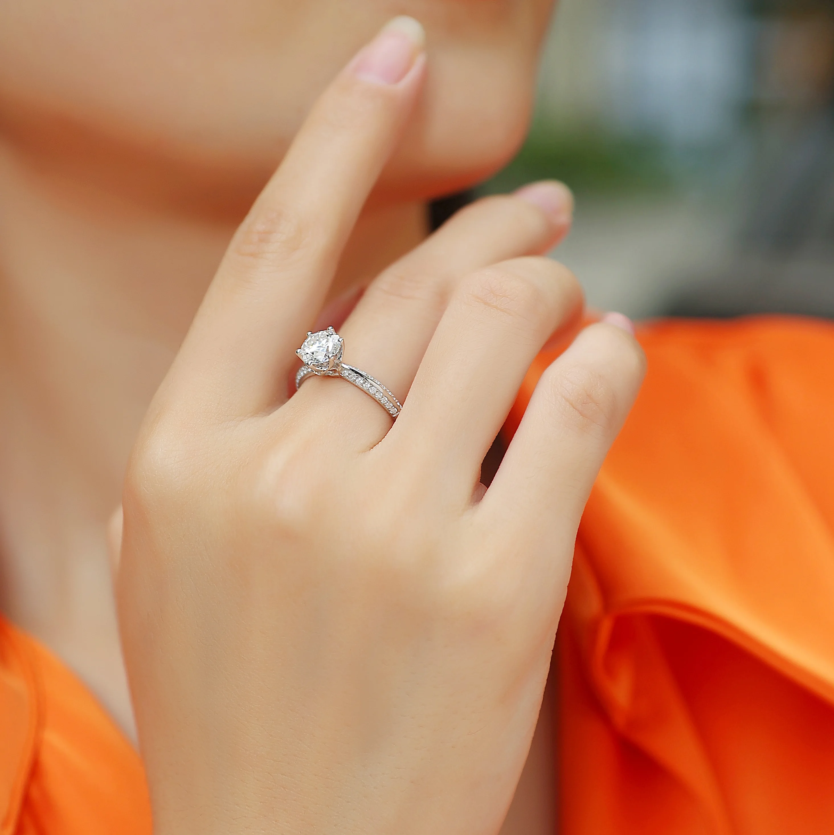 1 قطعة 1ct 2ct 3ct مويسانيتي خاتم 925 فضة 18K مطلية بالذهب مجوهرات هدية أنيقة للنساء تأتي مع شهادة GRA