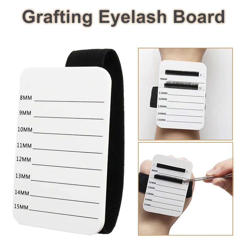 Grafting Eyelash Board with Strap False Eyelash Tray Acrylic Eyelash Extensions Holder Display Scale Plate Lashes Makeup Tool