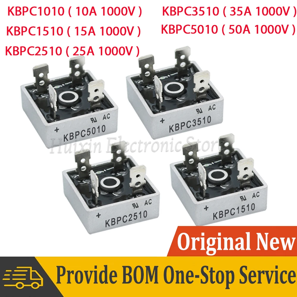 

KBPC1010 KBPC1510 KBPC2510 KBPC3510 KBPC5010 10A 15A 25A 35A 50A 1000V Diode Bridge Rectifier NEW
