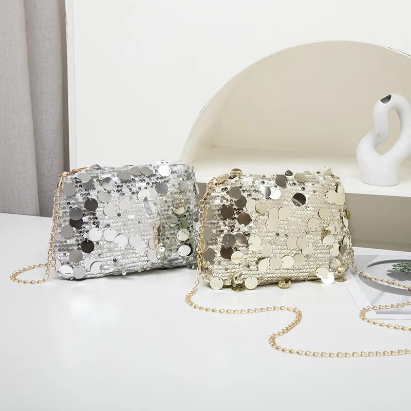 Fashion Party Bag Practical Evening Square Bag Shiny Crossbody Bag Refined For Party Banquets Fashion Parties Everyday Casual
