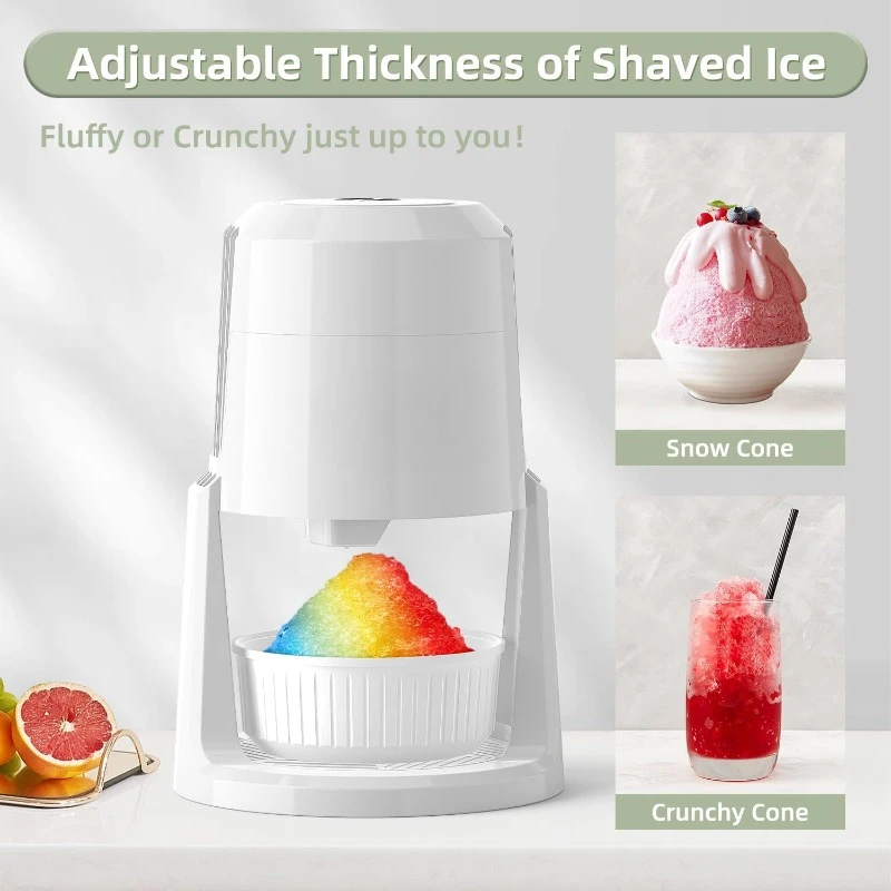 Shaved Ice Machine, Multi-Ice Shaver Machine with Adjustable Blade, Snow Cone Machine for Homemade Shaved Ice, Slushie Machine