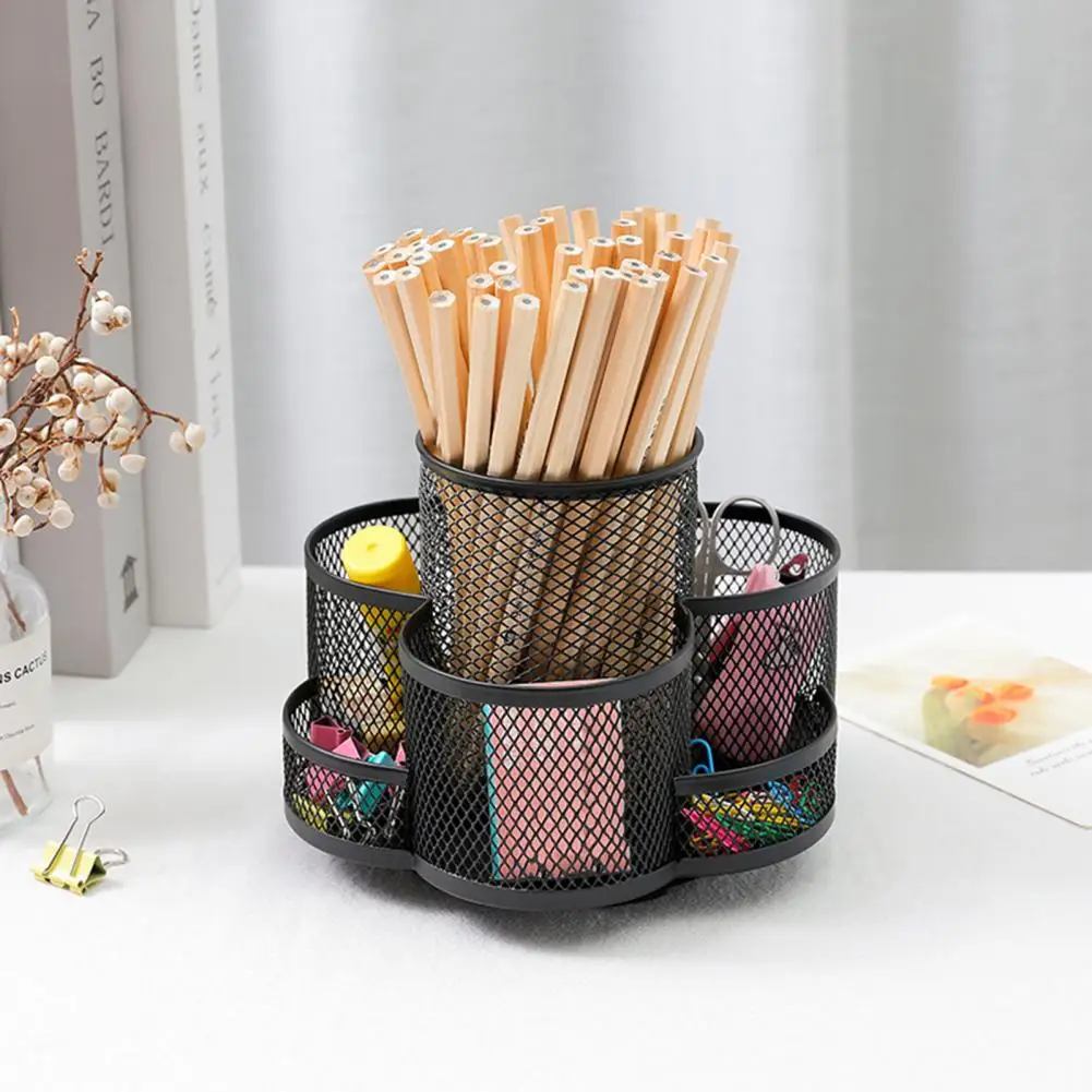 Rotating Pen Holder  Practical Rotating Makeup Brush Organizer  Lightweight Stationery Box