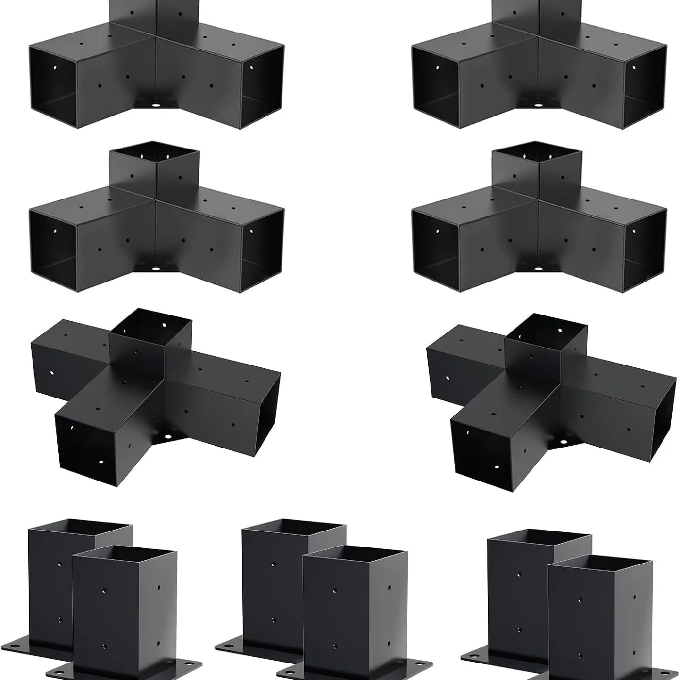 Black Powder Coated Pergola Bracket Post Shoulder Base Pergola Steel Bracket Kit directly from the manufacturer