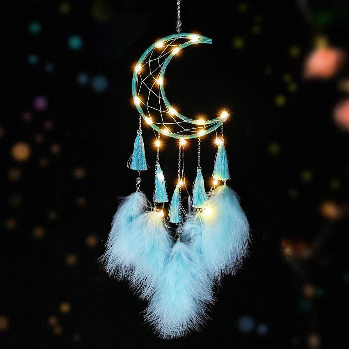 Moon & Heart Dreamcatcher DIY Kit - Boho Fairy Decor, Forest-Themed Wind Chime Craft Set