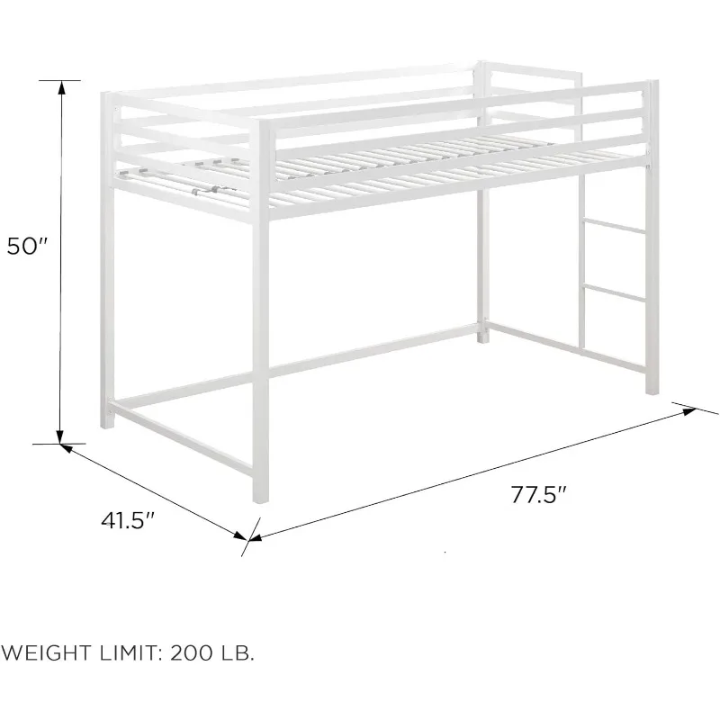 Metalen Junior Twin Loft Bed