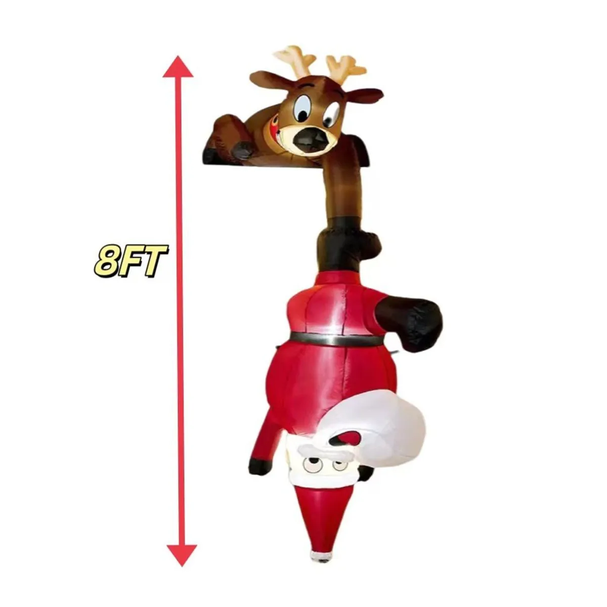 Christmas inflatable cartoon elk bite Santa Claus cute inflatable outdoor party holiday decorations with LED lights.