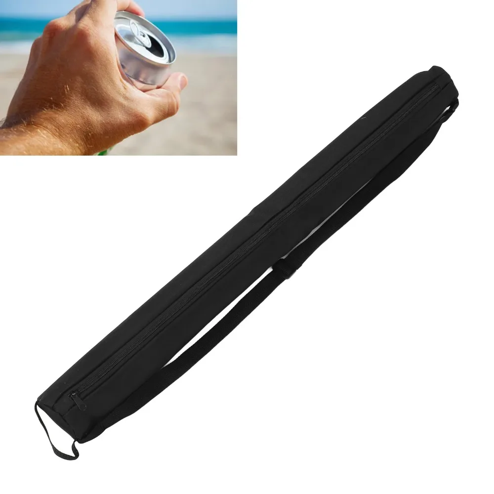 7-Can Capacity Insulated Cooler Sleeve Canvas Material 31.5in Beer Can Cooler Adjustable Shoulder Strap Insulated Lining