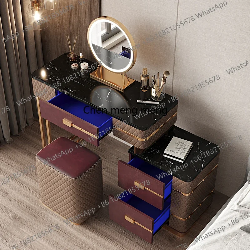 X-armario con espejo, mesa de tocador de almacenamiento, decoración estética de maquillaje, tocador de lujo, cajón de escritorio, Tocador Con Espejo, muebles de habitación