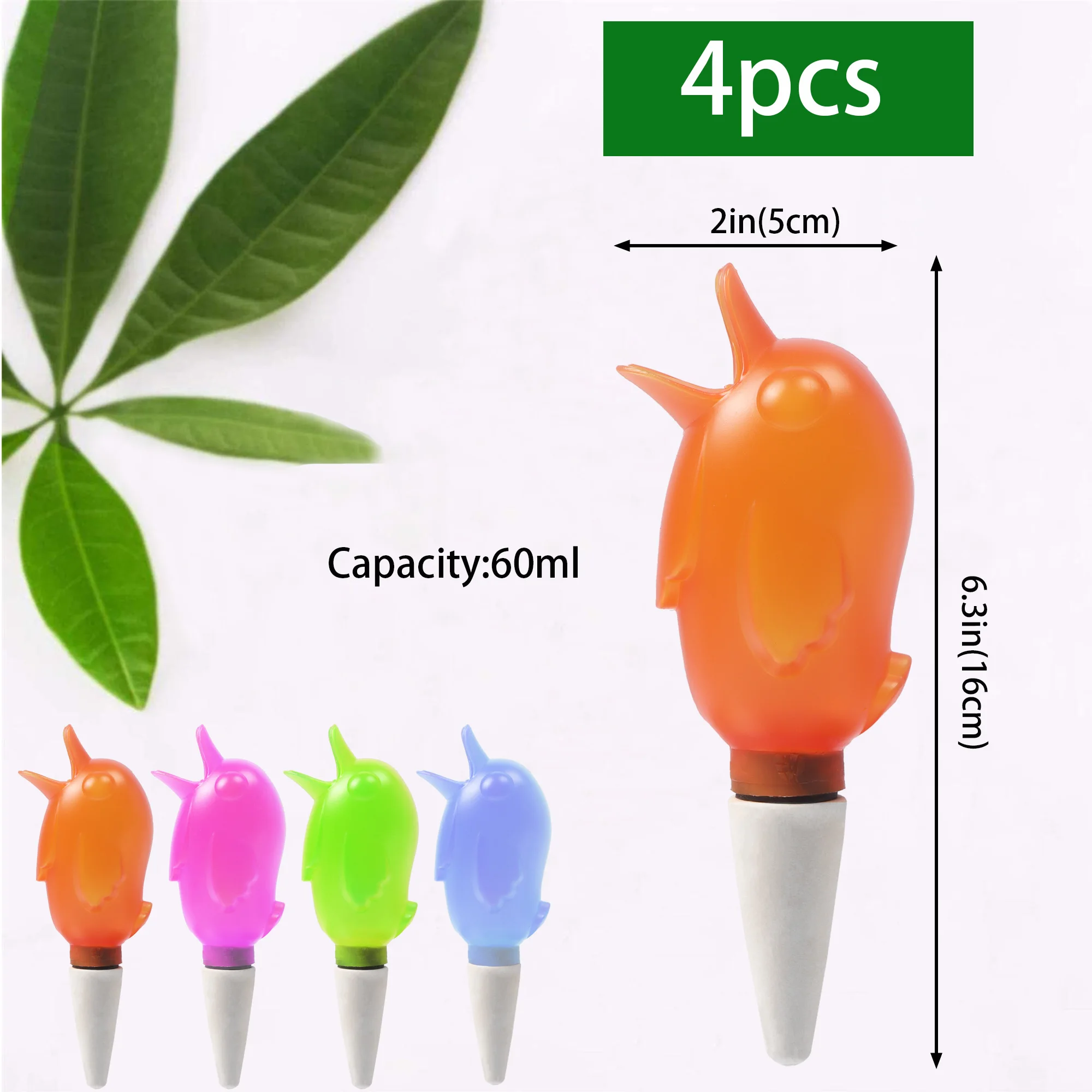 4Pcs Self Watering Spikes, Automatic Water Dripper for Plants, Bird Shape Automatic Irrigation Spikes