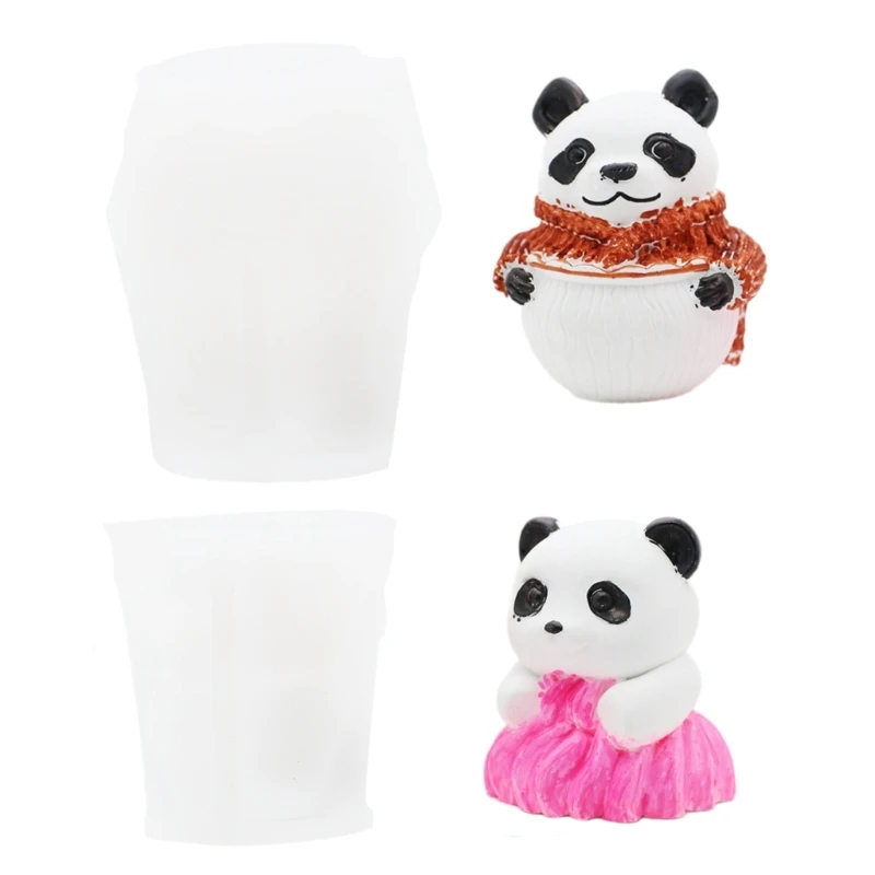 Moule bougie en forme Panda en Silicone, moule d'artisanat fonctionnel en Silicone, moules fabrication d'ornement