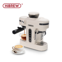 HiBREW 20 Bar Semi Automatic Espresso Coffee Maker With Grinder Bean For Cappuccino and Latte Milk Frothing System Machine H14